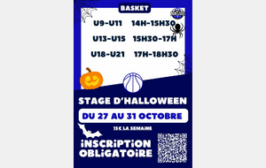 Stage d'Halloween U9 à U21